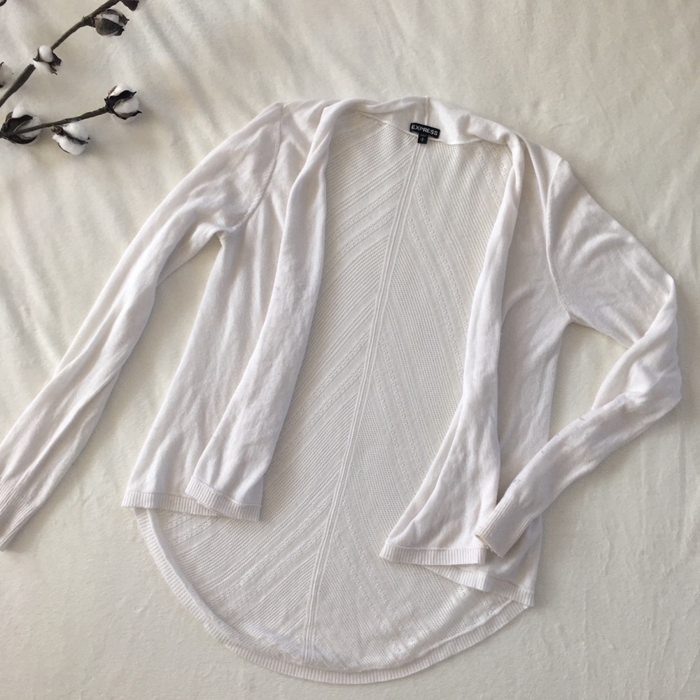 Express M white cardigan